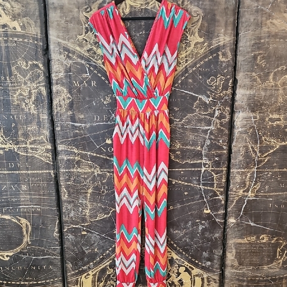Cameo Multicolor Chevron Jumpsuit - Picture 1 of 6